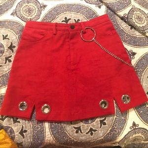Red skirt w O chain